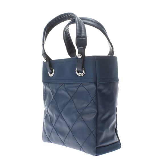 Chanel Paris Biarritz PM Blue/Silver Hardware Coated Canvas Tote Bag - Picture 2 of 12